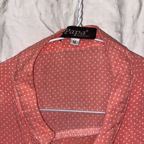 Ladies Orange shirt by “ Papa “ of Vancouver BC buttons like new - Picture 6 of 7